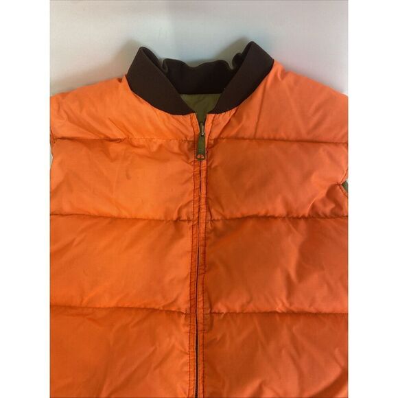 Vintage 80s Mens Reversible Hunting Puffer Vest Duck Down Kmart Neon Orange XL - Picture 3 of 12